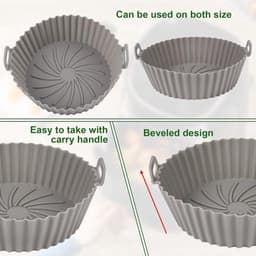 Siliconen Airfryer pot 2 stuks 165 cm herbruikbaar hittebestendig non-stick accessoire - voor luchtfriteuse . — thumbnail 4