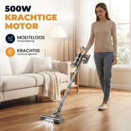 Cleanova Steelstofzuiger - 45000PA - 500W sterke stofzuiger - draadloos - 4 opzetstukken - Display - kruimeldief - zonder zak - Groen verlichting - 2500mAh - inclusief muurbevestiging + hepa filter — thumbnail 2