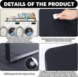 Wasmachine Droger Kit - Wasrek Verbinding - Ruimte Optimalisatie - Antislip Plank - 70 cm - Grijs — thumbnail 5