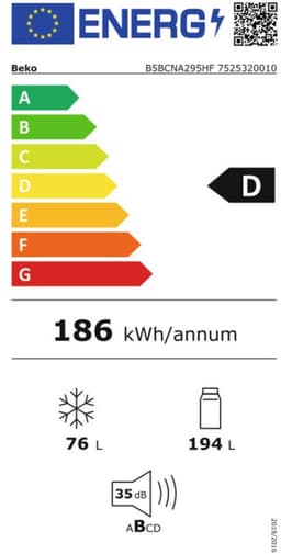Beko B5BCNA295HF | Inbouw koelvriescombinatie | Nofrost — thumbnail 3
