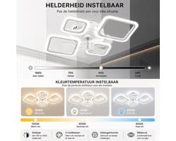 Plafondventilator met LED Verlichting – 65W – Dimbaar (3000K-6000K) – 6 Snelheden – Met Afstandsbediening & App – Stil – Wit — afbeelding 1