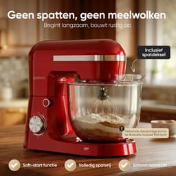 Gatson Keukenmachine - 10 Snelheden - 5L Mengkom - Dubbele Handvat - Keukenrobot - Keukenmixer - Foodprocessor - 1500W — thumbnail 5