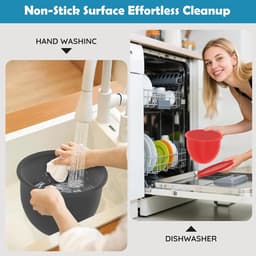 Mengkom met deksel - Keukenbak - Bakken en bewaren - Lekvrij siliconen deksel - 4.8 liter - Zwart — thumbnail 2