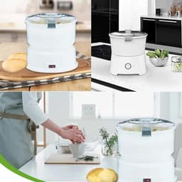 Elektrische Aardappelschiller - Automatische Schilmachine - Snel Groenten Schillen - One-Touch Bediening - 1 kg Capaciteit - Wit — thumbnail 2