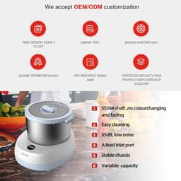 Deegkneedmachine - Keukenmixer - Deeg Maken - Touchscreen Bediening - 5 Liter Kom - Blauw — thumbnail 2