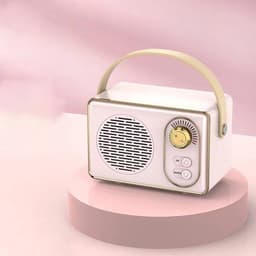 Hoogwaardige retro Bluetooth-luidspreker - Bluetooth-luidspreker - Lange batterijduur - Roze — thumbnail 2