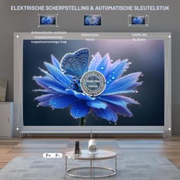 KAD® Mini Beamer - Smart Mini Beamer met WiFi & Bluetooth - Mobiele Thuisbioscoop inclusief Apps - Wit - 17cm x 10cm x 17cm — thumbnail 4