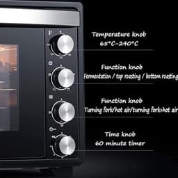 Elektrische Oven - Heteluchtoven Airfryer - Branden Bakken Grillen - Instelbare Temperatuur - 60 Minuten Timer - Zwart — thumbnail 5