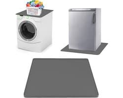 Siliconen Drupbak voor Wasmachine en Koelkast, 60 x 60 cm, Herbruikbare Vloermat, Vloerbescherming, Grijs, Ideaal voor Koelkasten en Vrijstaande Apparaten