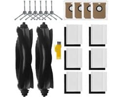 19-delige Accessoireset geschikt voor Eufy Clean L50 / L60 - Onderdelen Pakket - 2x Hoofdborstel - 6x Zijborstels - 6x Filters - 4x Stofzakken - Reserveonderdelen Set