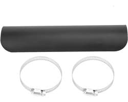 Universele Motoruitlaat Warmtebescherming met Verstelbare Ronde Gesp - Zwart Ijzeren Klem voor Optimale Bescherming en Prestaties