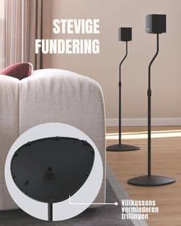 REN® Luidspreker Standaard - Standaard - Luidsprekerstandaard - Zwart - 97cm x 20cm x 97cm — thumbnail 3