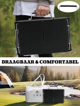 Draagbare Houtskoolbarbecue Met Werktafels BBQ Grill Outdoor Lichtgewicht Frame Ideaal Voor Picknick — thumbnail 2