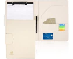 Professionele A4 schrijfmap met clipboard, PU leer, magnetische sluiting, notepad en pen voor kantoor, school en bouwplaats