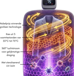 Caryota Mini Condensdroger - Reisdroger Voor Studenten & Kamperen - Antibacterieel - Tot 2.5 kg - Compacte Wasdroogcombinatie 450W - Kamer Verwarming — thumbnail 3