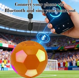 Bluetooth Speaker - Draadloze Muziek Box - Voetbal Vorm Bluetooth Speaker - Met RGB Verlichting - Leuke Voetbal Vorm Luidspreker - Draagbare Mini Luidspreker - Wereldkampioenschap 2026 - Cadeau voor Voetballiefhebbers - Ideaal voor Feestjes, Camping — thumbnail 4