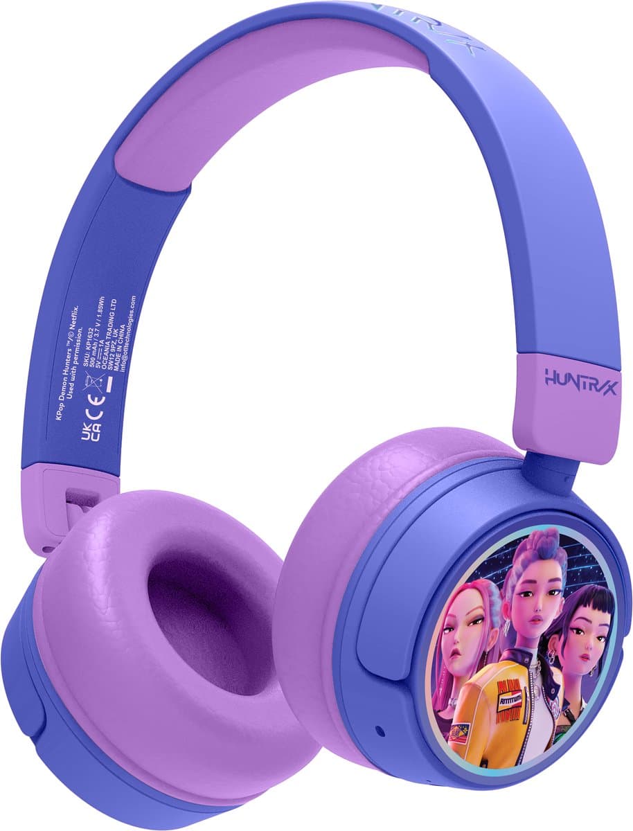 KPop Demon Hunters - Huntr/x - draadloze kinderkoptelefoon - volumebegrenzing - lange batterijduur - microfoon - opvouwbaar - bluetooth — afbeelding 1