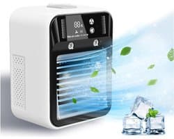 Luchtkoeler - Mini Aircooler Met Verneveling - Draagbare USB Tafelventilator Met Digitaal Display - 16,4 x 11,8 x 21,4 cm — afbeelding 1