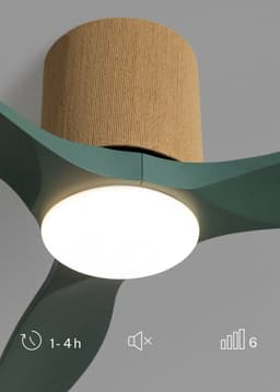 CREATE - Stille plafondventilator 100% hout 40W (Ø132cm) - Met licht LED - Afstandsbediening - 6 snelheden - Programmeerbaar - WIND CALM CUSTOM WOVEN — thumbnail 2