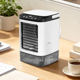 Persoonlijke Airco - Mini Ventilator - Persoonlijke Koeling - Met Sprayfunctie - 900ml Tank - Wit — thumbnail 2