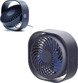 KZQ USB mini ventilator tafelventilator geluidsarm 3 standen blauw — thumbnail 1