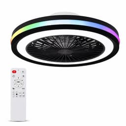 Slimme Plafondventilator met Lamp 50cm - RGB LED Verlichting - Dimbaar - App Bediening - Afstandsbediening - Google Home & Alexa - 6 Snelheden - Stille Ventilator voor Slaapkamer en Woonkamer — thumbnail 1