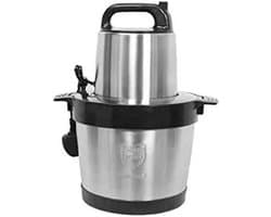 Elektrische Hakmolen - Keukenapparaat Mini - Snel Ingrediënten Hakken - Krachtige 1000W Motor - 6L Roestvrij Staal Kom - Zilver