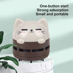 Desktop Stofzuiger - Kruimeldief - Bureau Reinigen - Ergonomisch Ontwerp - 19 cm Lengte - Bruin — thumbnail 5