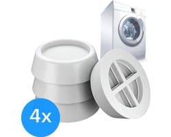 Trillingsdempers Wasmachine/Droogkast - Set van 4 stuks - Trillingsmat - Voetjes Droger - Demper - Anti Vibratie - Antislip Rubber - Wit
