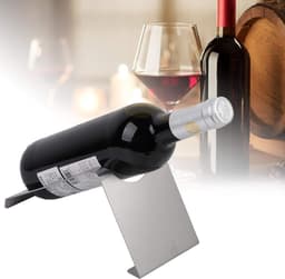 Minimalistische RVS Wijnfleshouder voor Aanrecht, Geschikt voor 1 Fles, Compact en Stijlvol Design — thumbnail 4