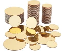 120 Stuks Gouden Ronde Spiegels voor Creatieve Projecten, Zelfklevende Acryl Spiegels in 3 Maten voor Ambachten en Kunstwerken