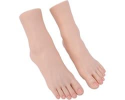 Flexibele Zachte Siliconen Mannequin Voet, Realistische Simulatie voor Nagelkunst, Sieradenweergave en Fotografie, 1 Paar
