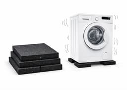 Anti trillingsmat set van 4 voor wasmachine en droger rubber onderleggers 9 x 9 x 1,5 cm — thumbnail 1
