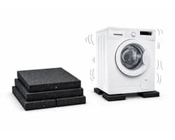 Anti trillingsmat set van 4 voor wasmachine en droger rubber onderleggers 9 x 9 x 1,5 cm