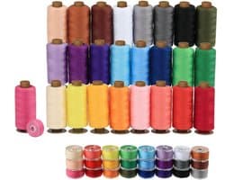 Kleurige 25-delige garenassortiment voor naaimachines, 400 yards per rol, ideaal voor overlock en naaiprojecten