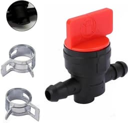 Brandstofafsluitklep grasmaaier – Benzinekraan met 2 klemmen, geschikt voor 6-8 mm slang — thumbnail 3
