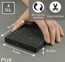 Anti trillingsmat set van 4 voor wasmachine en droger rubber onderleggers 9 x 9 x 1,5 cm — thumbnail 4