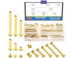80 Sets Chicago Screws Assortiment - M5 x 6/15/25/35/45/55 Messing Bevestigingsschroeven voor Boekbinding, Leer en Fotoalbums