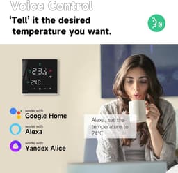 Slimme WiFi Thermostaat voor gasketel - Programmeerbaar - Tuya & Smart Life App - Digitaal LCD-touchscreen - Zwart-Temperatuurregelaar — thumbnail 3