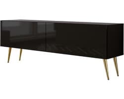 TV-meubel met opbergruimte - Mediameubel dressoir - Opbergen van media-apparatuur - Twee deuren push-to-open - 140 cm breed