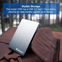 Externe Harde Schijf - Draagbare Opslag - Bestanden Opslaan - Slank Aluminium Design - 1 TB - Zilver — thumbnail 2
