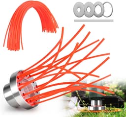 Trimmerkop van aluminiumlegering - met oranje nylonkoord — Inclusief 1 trimmerkop van aluminiumlegering, 43 nylonkoorden (30 cm, vierkant), 1 ronde sleutel en 4 ringen. — thumbnail 2