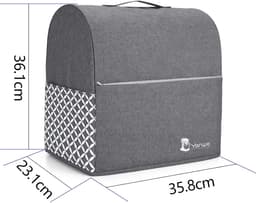 Mixerhoes - Beschermhoes Keukenmachine - Keuken Organisatie - Waterafstotend Nylon - 4.8 Liter - Grijs — thumbnail 5