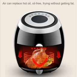 Airfryer Huishoudelijk - Olievrije Friteuse - Lekker Koken - LCD-aanraakscherm - 5.5L Capaciteit - Multi — thumbnail 3