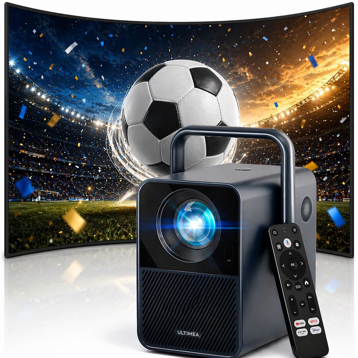ULTIMEA Poseidon E40 - Android TV 11.0, 1000 ANSI-lumen, 30W Luidspreker, Dolby Audio, Slimme 4K Buitenbioscoop Beamer — afbeelding 1