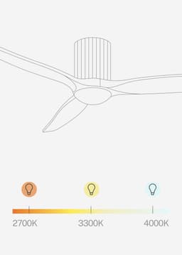 CREATE - Stille plafondventilator 100% hout 40W (Ø132cm) - Met licht LED - Afstandsbediening - 6 snelheden - Programmeerbaar - WIND CALM CUSTOM WOVEN — thumbnail 4