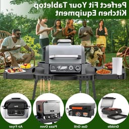 Draagbare Grill Trolley voor Enders Urban, Weber Q100/Q200/Q300 en Ninja Woodfire - Opvouwbare Buiten Grillstand met Ruime Werktafel en Verstelbare Hoogte voor Comfortabel Grillen — thumbnail 5