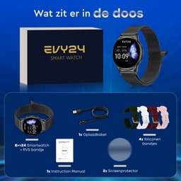 Evy24 Smartwatch Pro 42mm - Smartwatch Dames - Horloge met Belfunctie - Sporthorloge Dames - AMOLED - Bloeddrukmeter - Stappenteller - Android en iOS - Zwart — thumbnail 9