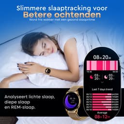 Evy24 Smartwatch Pro 42mm - Smartwatch Dames - Horloge met Belfunctie - Sporthorloge Dames - AMOLED - Bloeddrukmeter - Stappenteller - Android en iOS - Roségold — thumbnail 7