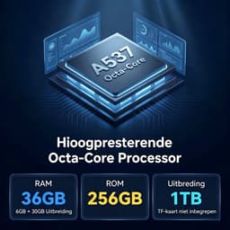 X6PROL Tablet 10.1 inch - 6GB RAM + 256GB opslag - Octa-core - Android 16 - Inclusief Hoesje, Toetsenbord, Muis & Koptelefoon - WiFi 6 - Zwart — thumbnail 4